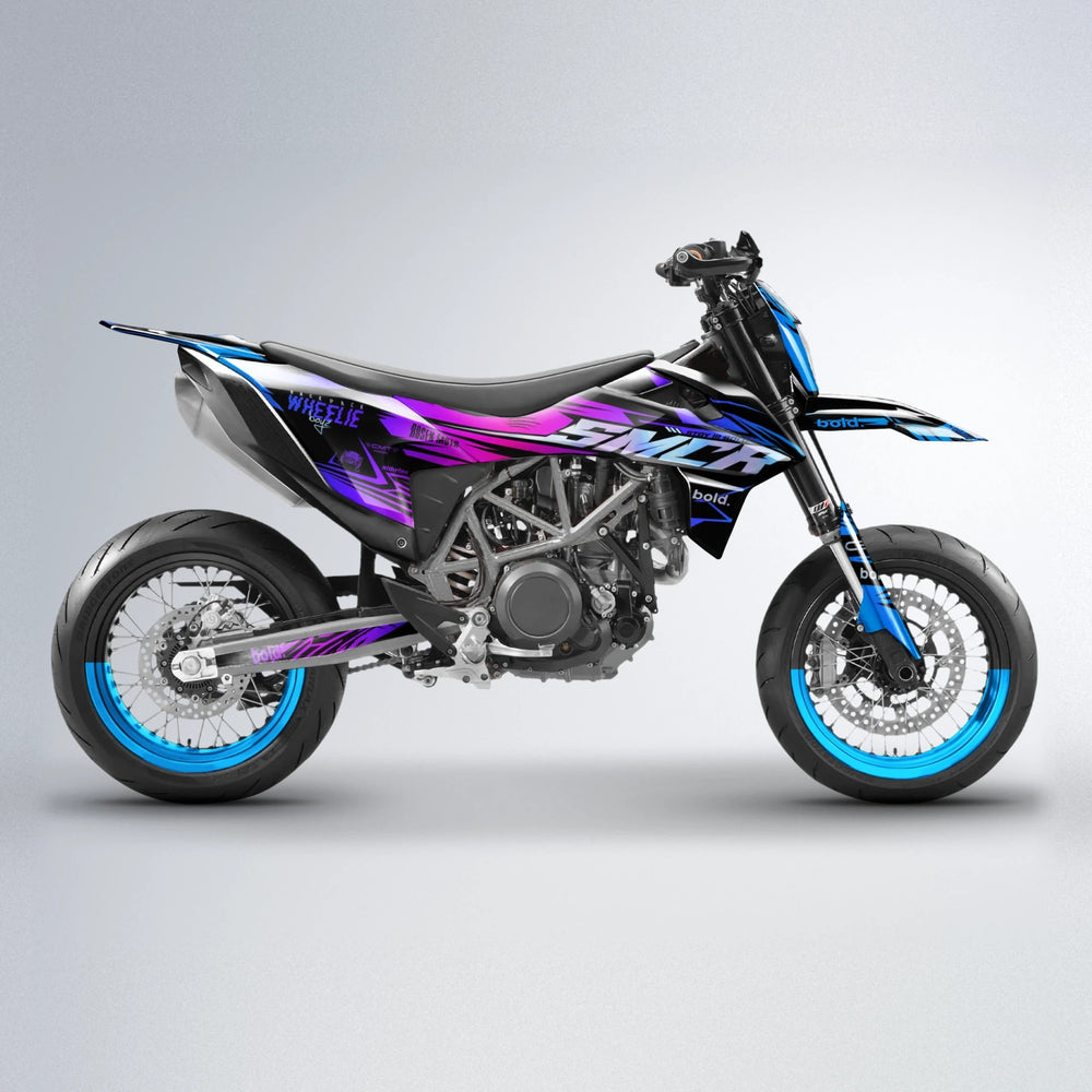 SEBBE ROSEN KTM SMC 690 supermoto graphics kit in Blue Purple Fade