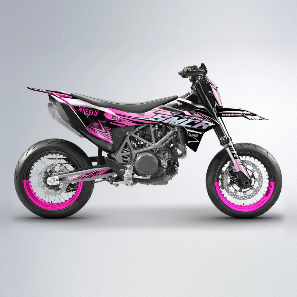 SEBBE ROSEN KTM SMC 690 supermoto graphics kit in Flamingo