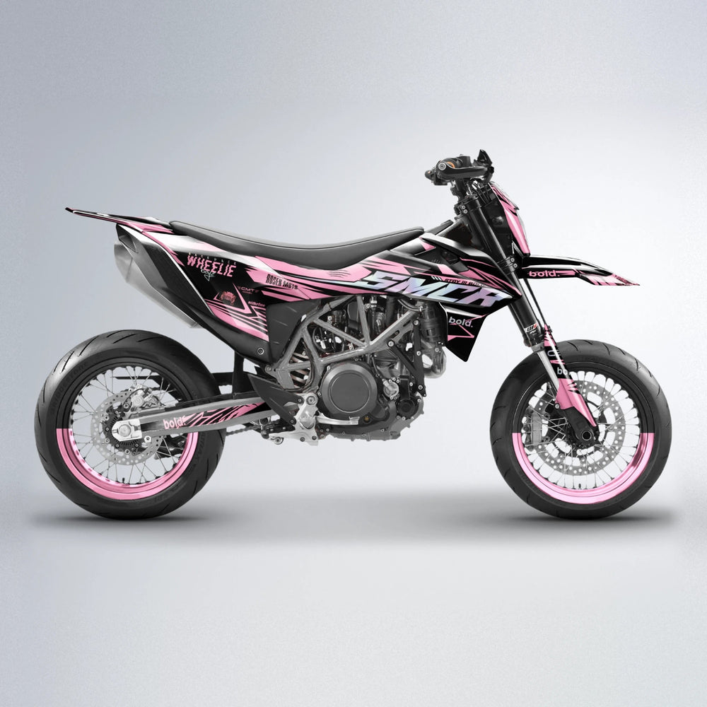 SEBBE ROSEN KTM SMC 690 supermoto graphics kit in Sakura Pink