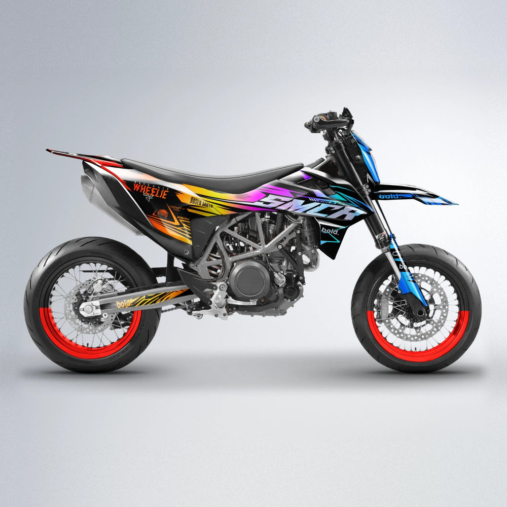SEBBE ROSEN KTM SMC 690 supermoto graphics kit in Sunset Fade