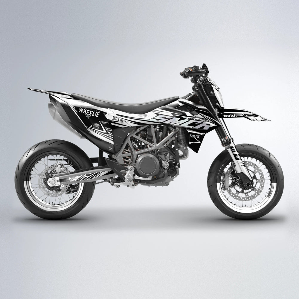 SEBBE ROSEN KTM SMC 690 supermoto graphics kit in White