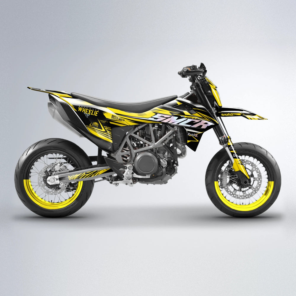 SEBBE ROSEN KTM SMC 690 supermoto graphics kit in Yellow