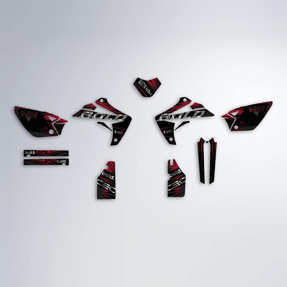 SEBBE ROSEN Rieju MRT graphics kit parts layout in Black & Red