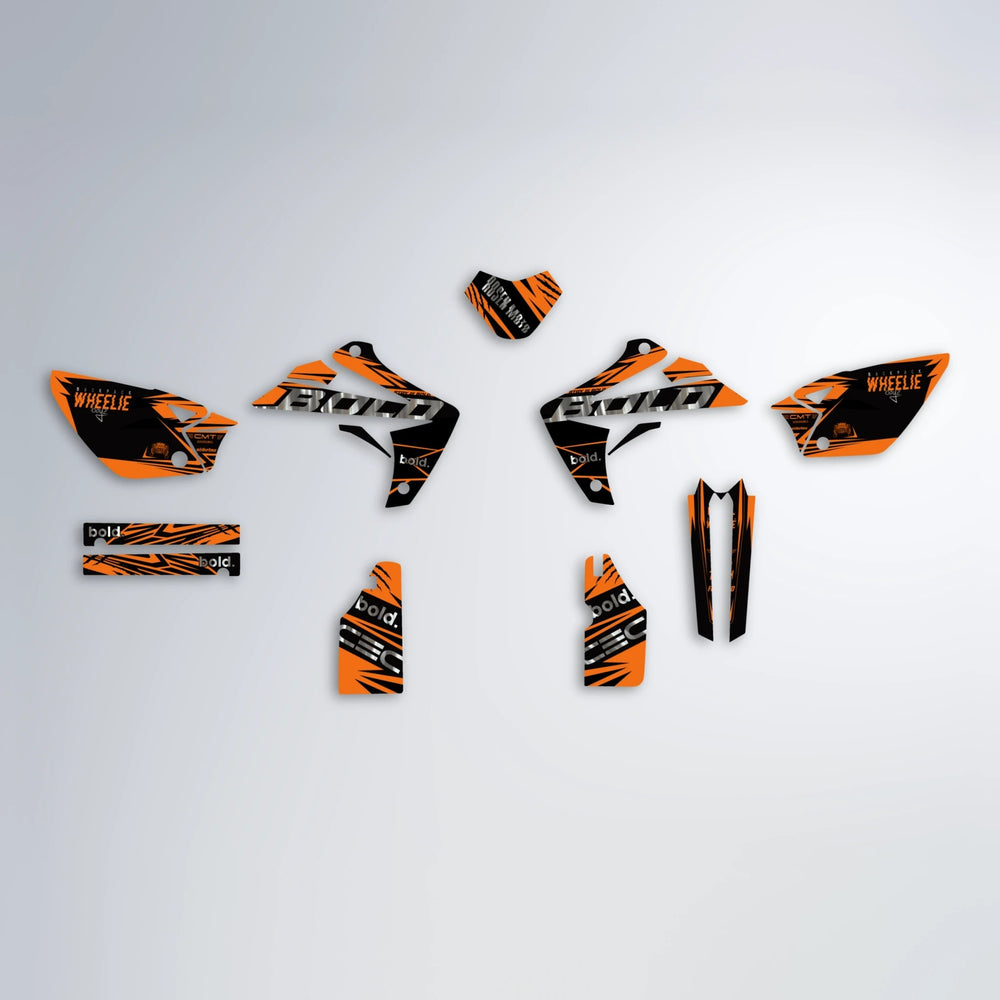 SEBBE ROSEN Rieju MRT graphics kit parts layout in Orange