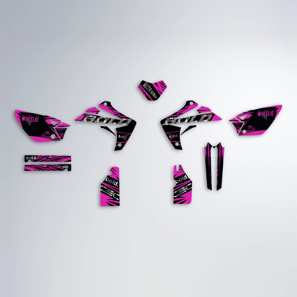 SEBBE ROSEN Rieju MRT graphics kit parts layout in Pink