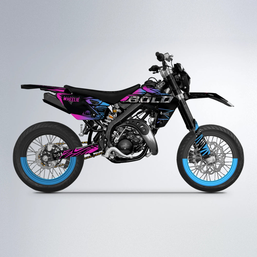 SEBBE ROSEN Rieju MRT supermoto graphics kit in Pink & Light Blue