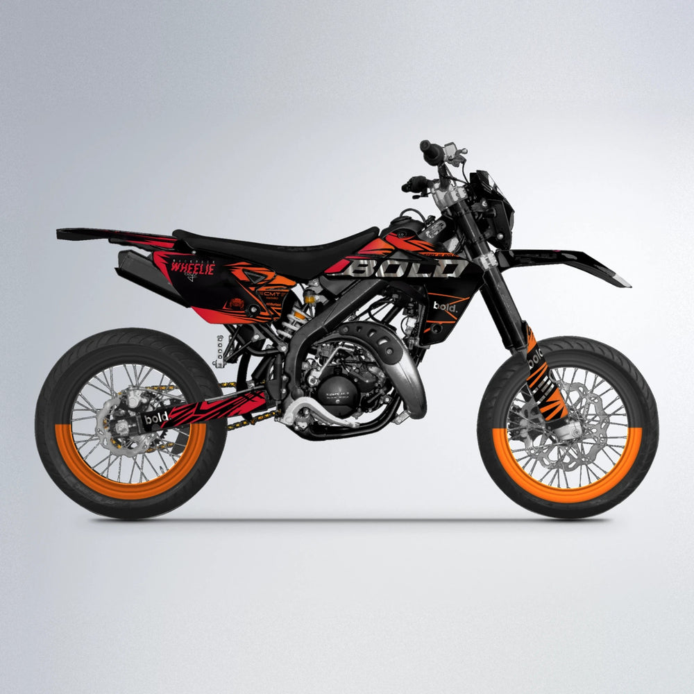 SEBBE ROSEN Rieju MRT supermoto graphics kit in Red & Orange