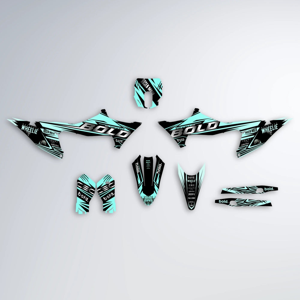SEBBE ROSEN Stark Varg MX graphics kit parts layout in Mint