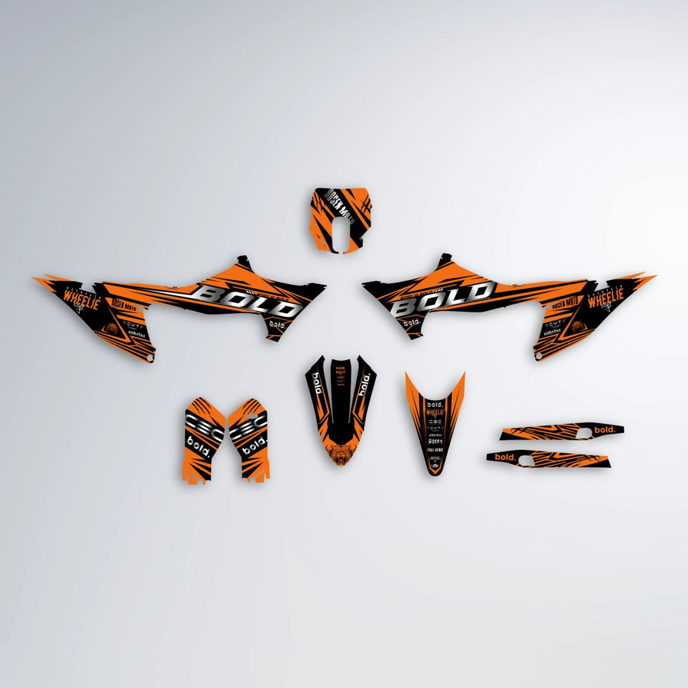 SEBBE ROSEN Stark Varg MX graphics kit parts layout in Orange
