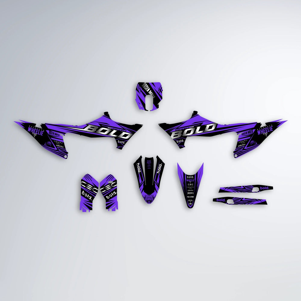 SEBBE ROSEN Stark Varg MX graphics kit parts layout in Purple