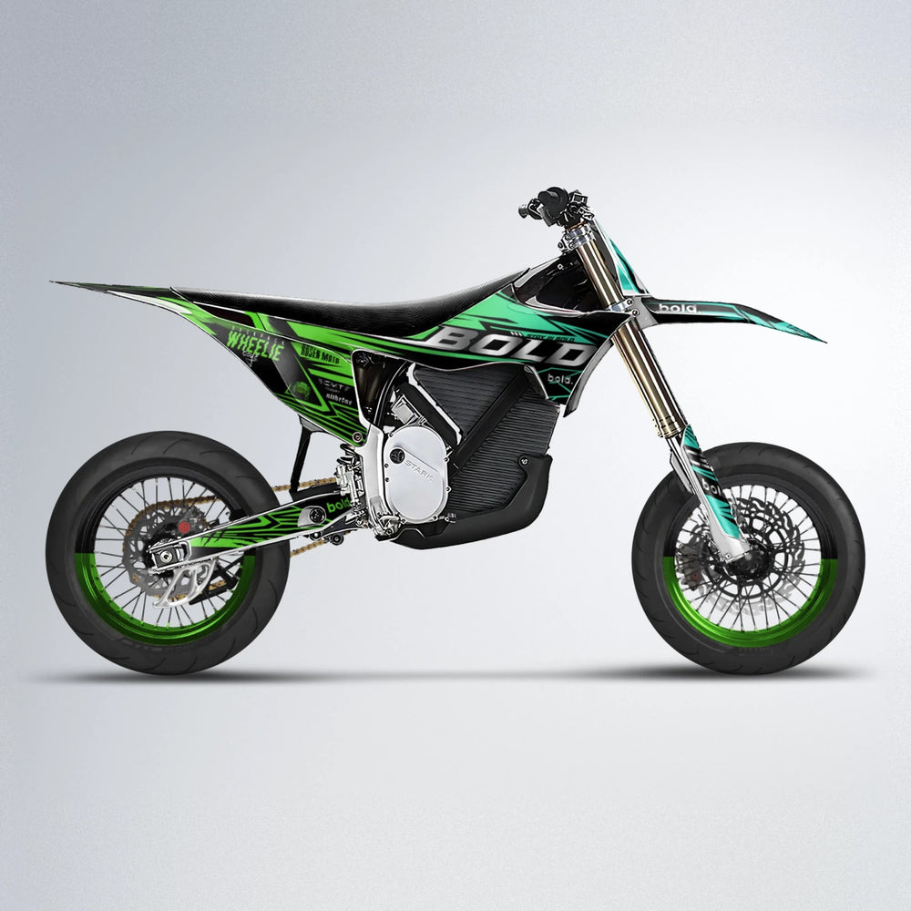 SEBBE ROSEN Stark Varg SM supermoto graphics kit in Cyan & Green