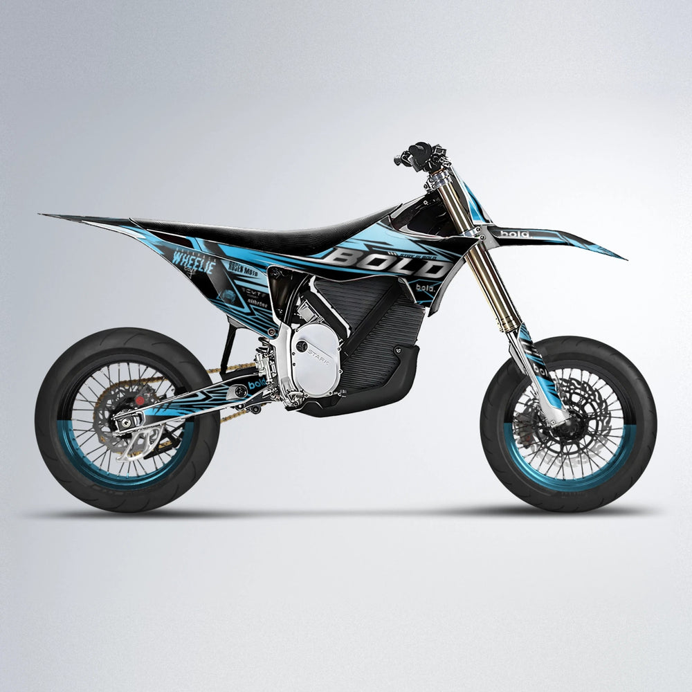 SEBBE ROSEN Stark Varg SM supermoto graphics kit in Light Blue & White