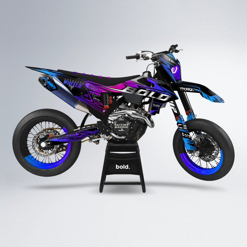 SEBBE ROSEN supermoto graphics kit in Blue Purple Fade