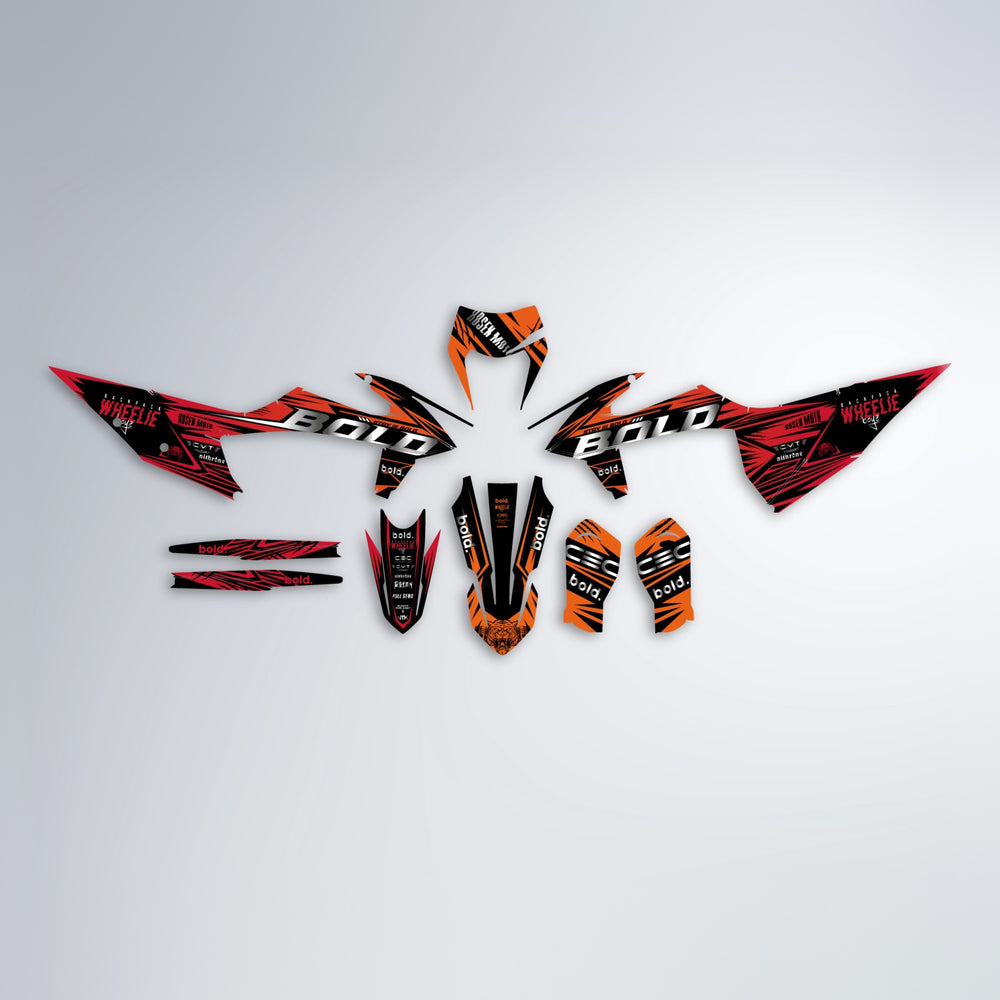 SEBBE ROSEN graphics kit parts layout in Red & Orange