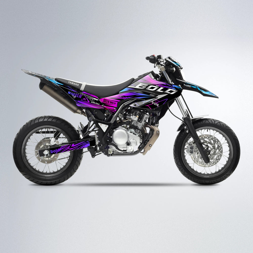 SEBBE ROSEN Yamaha WR 125X supermoto graphics kit in Blue Purple Fade