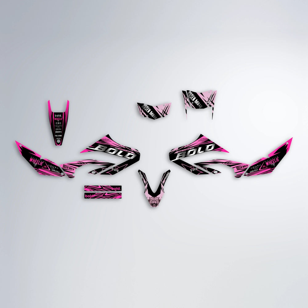 SEBBE ROSEN Yamaha WR 125X graphics kit parts layout in Flamingo