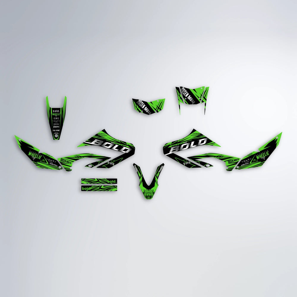 SEBBE ROSEN Yamaha WR 125X graphics kit parts layout in Green