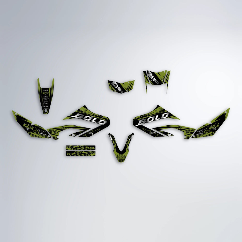 SEBBE ROSEN Yamaha WR 125X graphics kit parts layout in Olive
