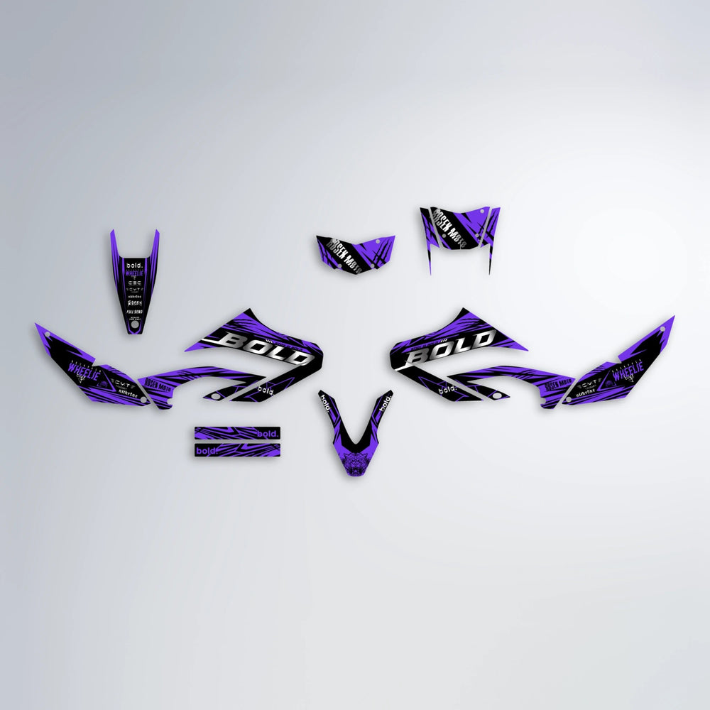 SEBBE ROSEN Yamaha WR 125X graphics kit parts layout in Purple