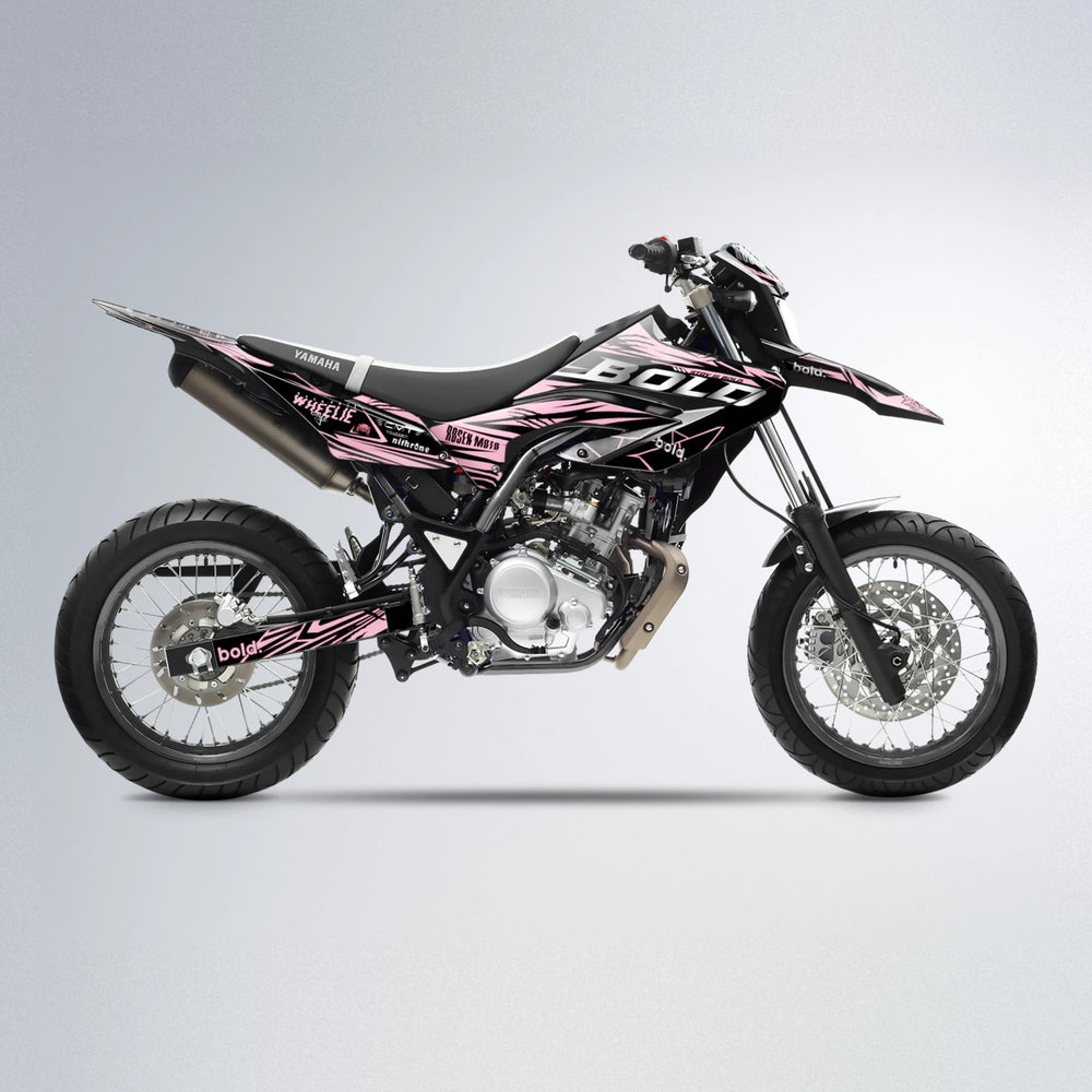 SEBBE ROSEN Yamaha WR 125X supermoto graphics kit in Sakura Pink