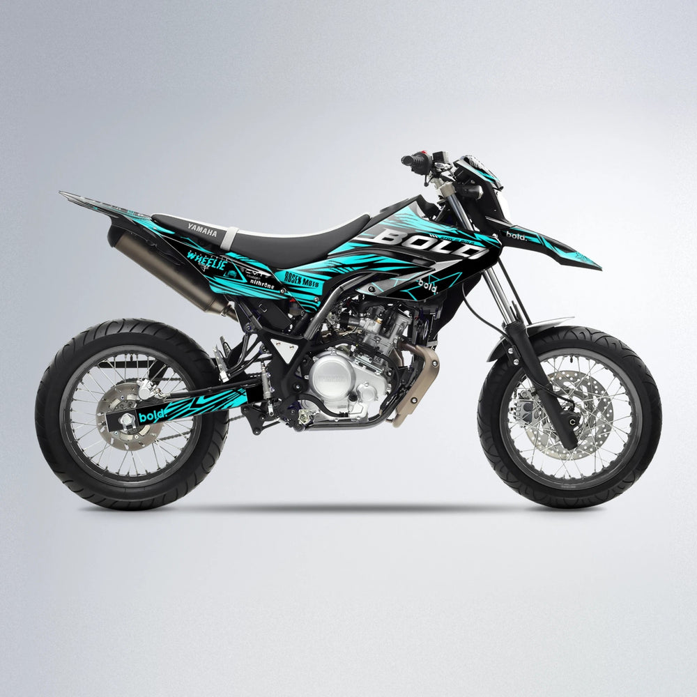 SEBBE ROSEN Yamaha WR 125X supermoto graphics kit in Teal