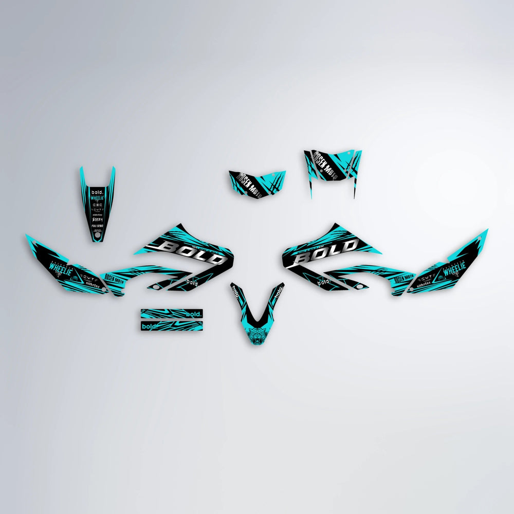 SEBBE ROSEN Yamaha WR 125X graphics kit parts layout in Teal