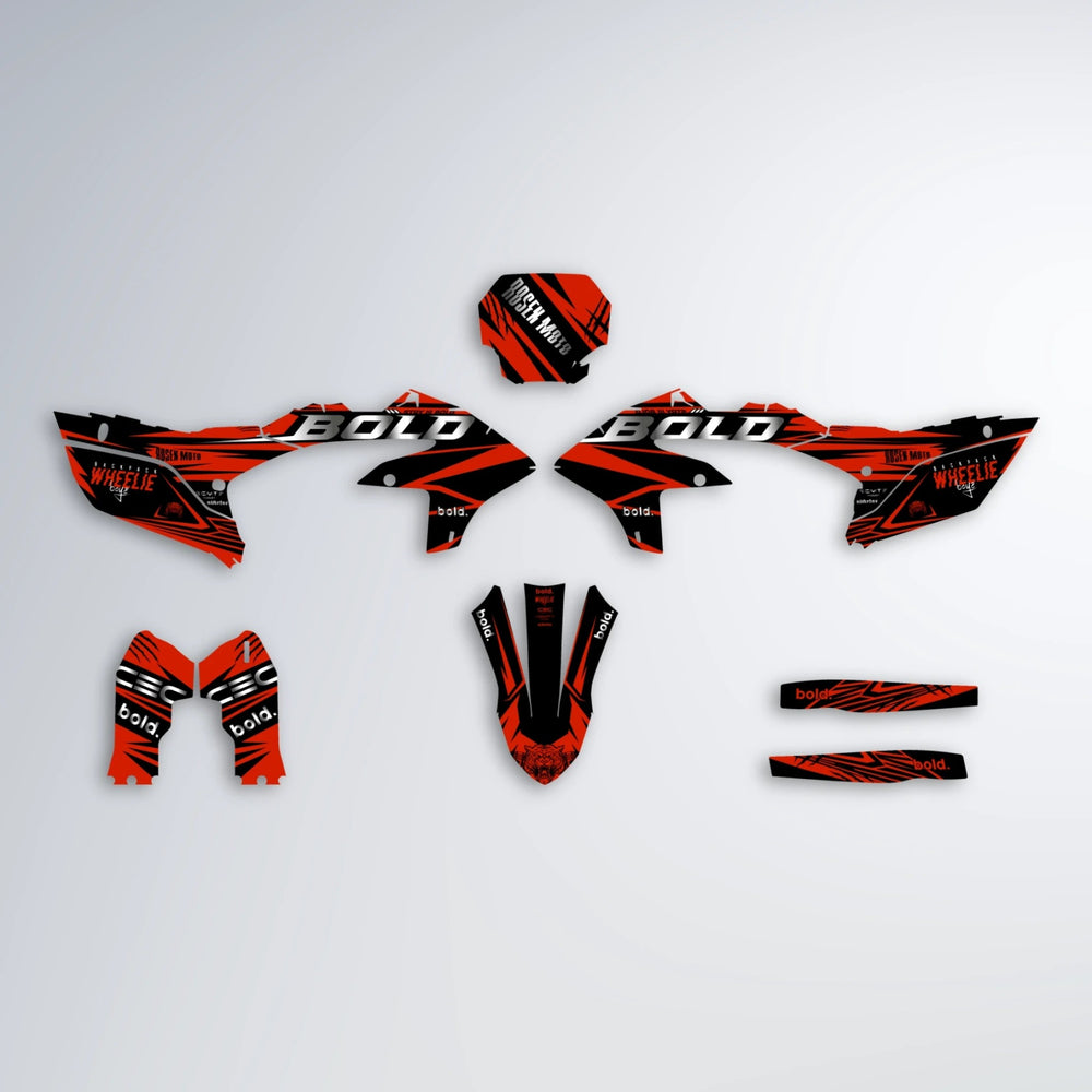 SEBBE ROSEN Yamaha YZF MX graphics kit parts layout in Red