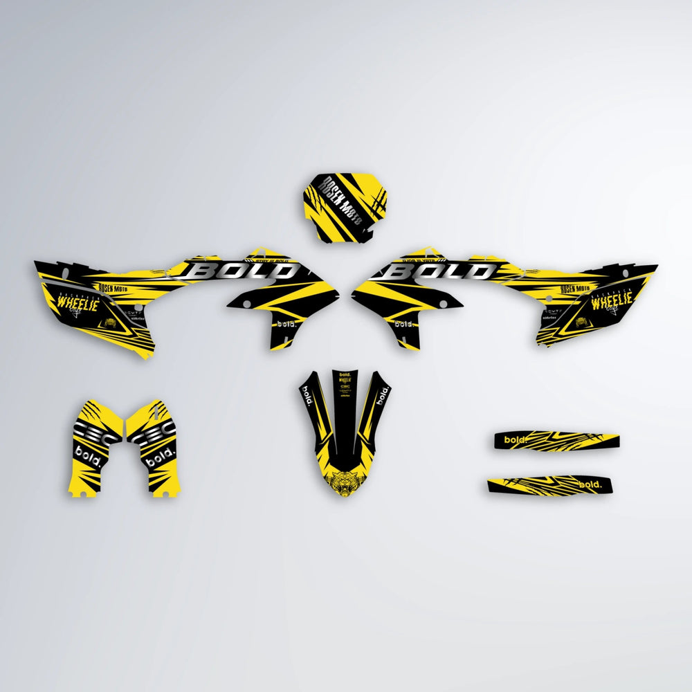 SEBBE ROSEN Yamaha YZF MX graphics kit parts layout in Yellow