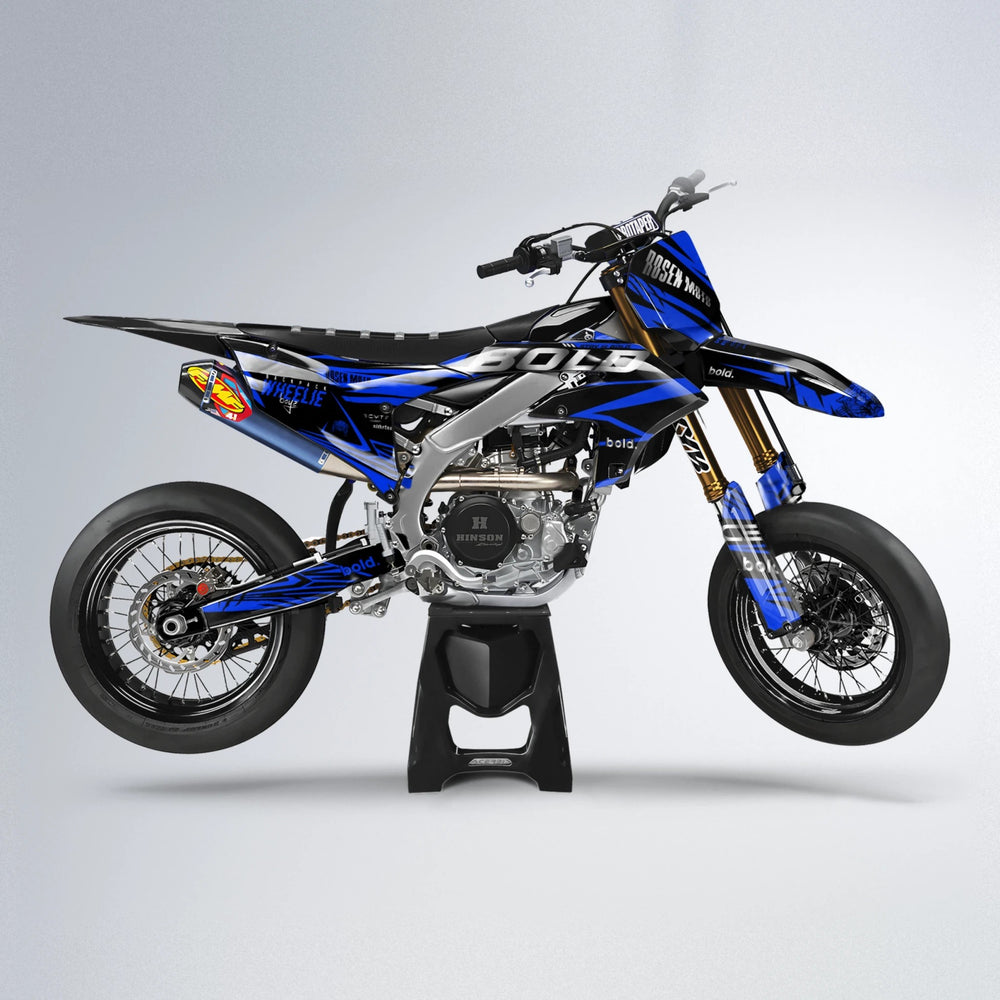SEBBE ROSEN Yamaha YZF SM supermoto graphics kit in Blue