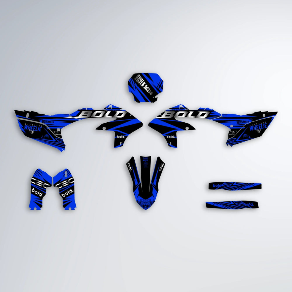 SEBBE ROSEN Yamaha YZF SM graphics kit parts layout in Blue