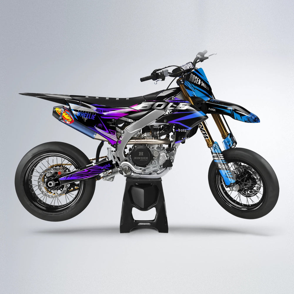 SEBBE ROSEN Yamaha YZF SM supermoto graphics kit in Blue Purple Fade