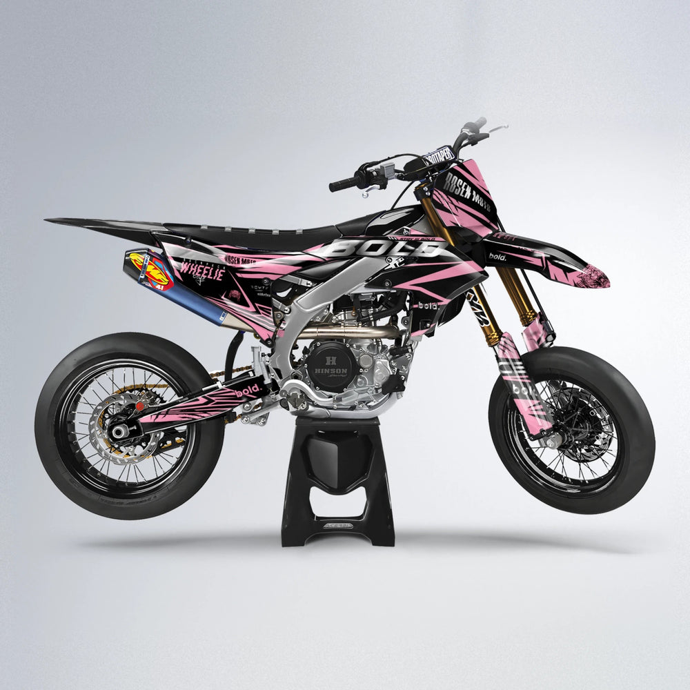 SEBBE ROSEN Yamaha YZF SM supermoto graphics kit in Sakura Pink