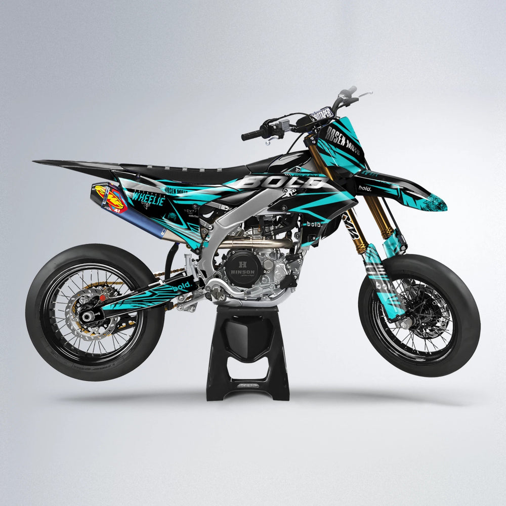 SEBBE ROSEN Yamaha YZF SM supermoto graphics kit in Teal