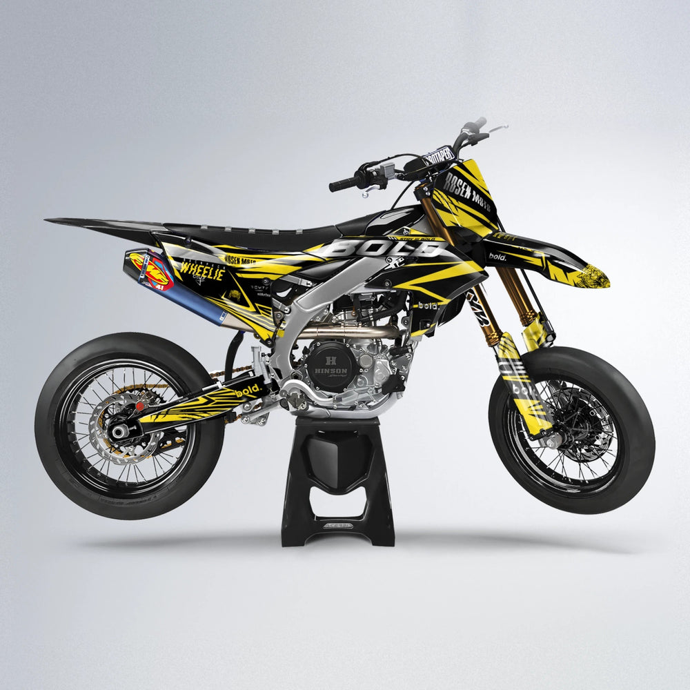 SEBBE ROSEN Yamaha YZF SM supermoto graphics kit in Yellow