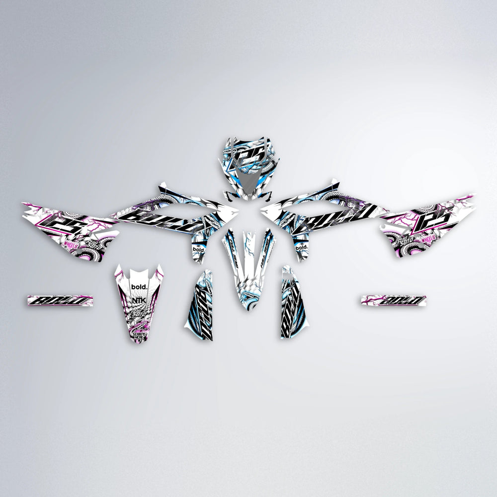 SERPENT Beta graphics kit parts layout in Pink & Light Blue