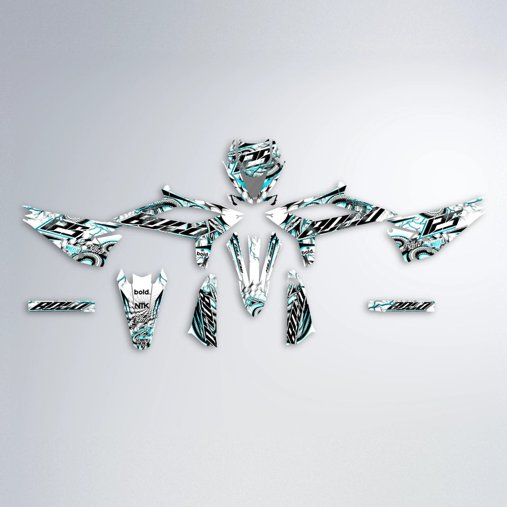 SERPENT Beta graphics kit parts layout in Teal