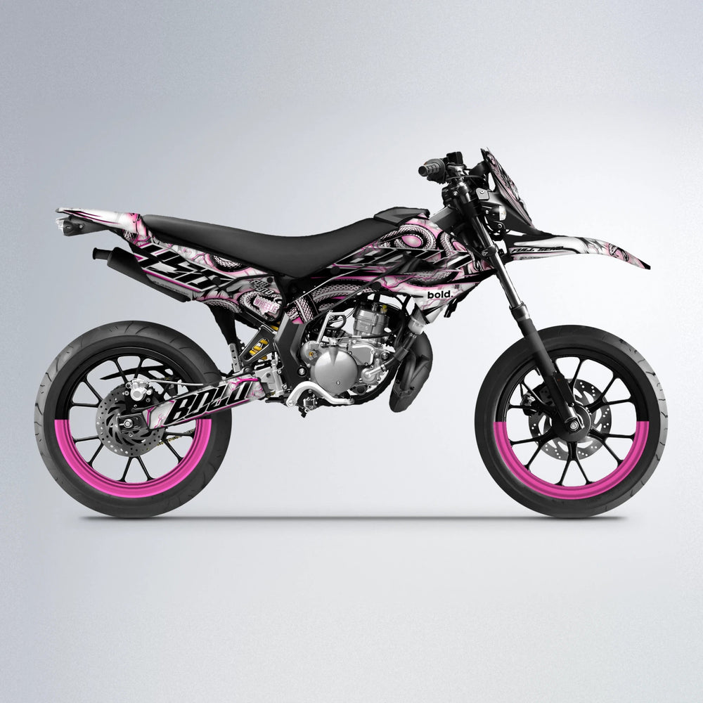 SERPENT Derbi Senda supermoto graphics kit in Flamingo