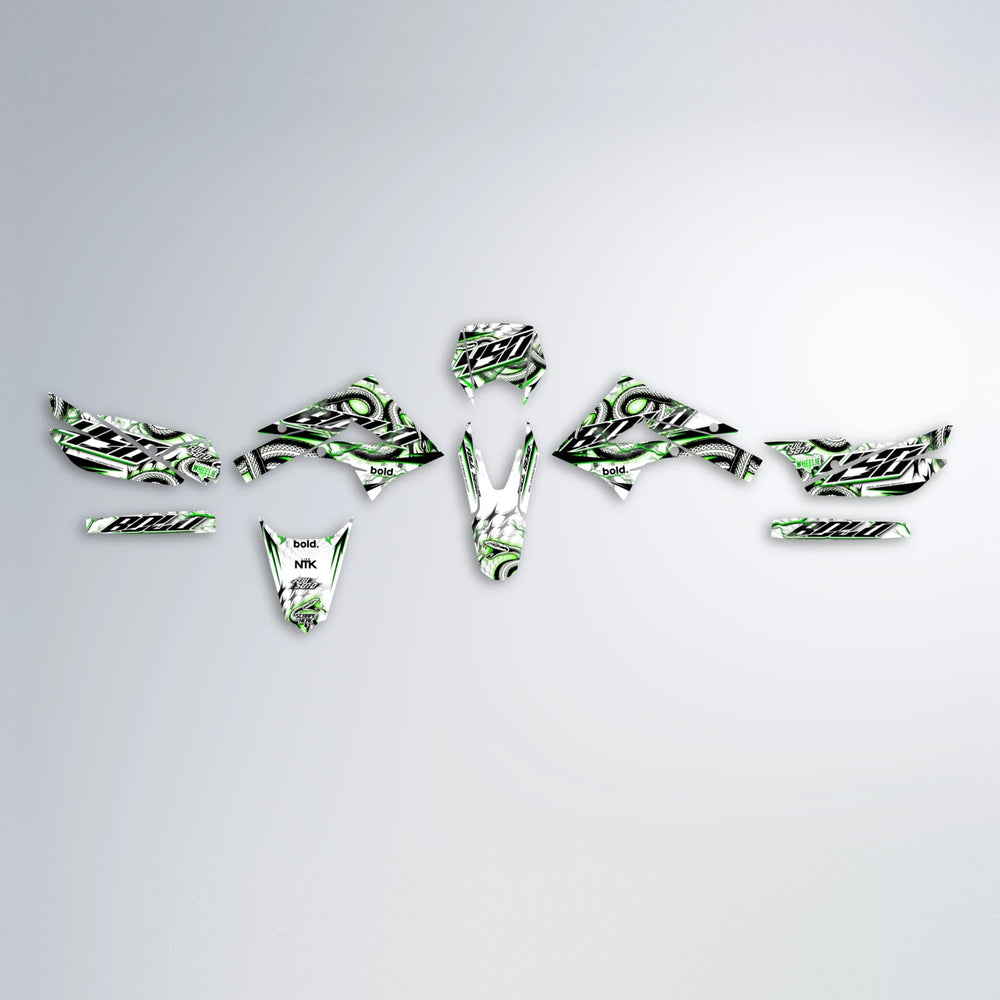 SERPENT Derbi Senda graphics kit parts layout in Green