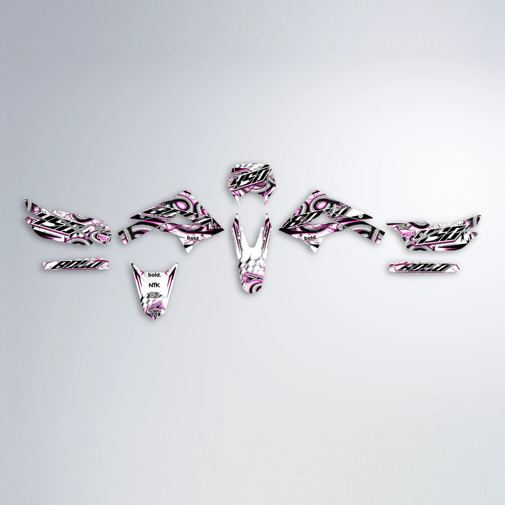 SERPENT Derbi Senda graphics kit parts layout in Pink