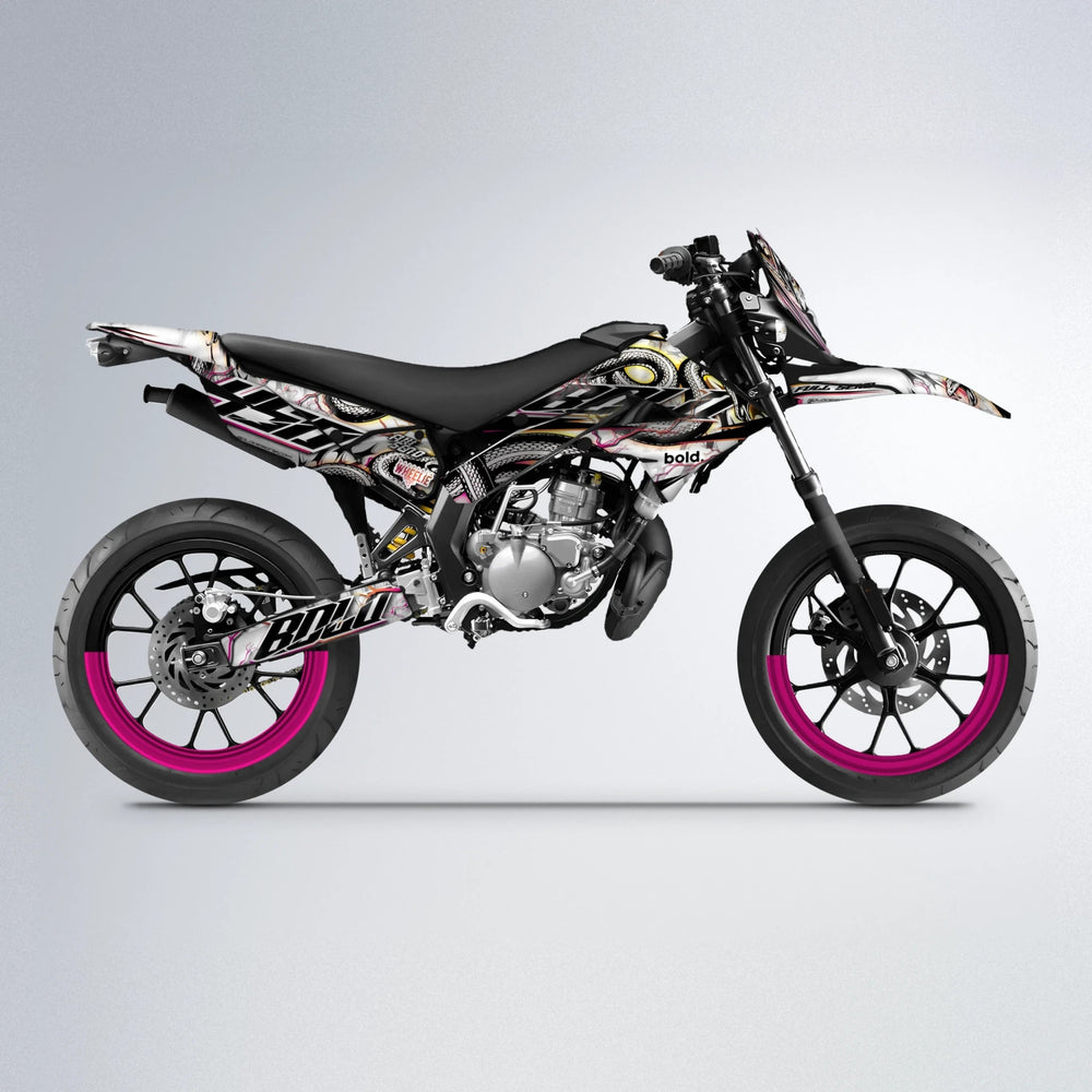 SERPENT Derbi Senda supermoto graphics kit in Pink & Yellow