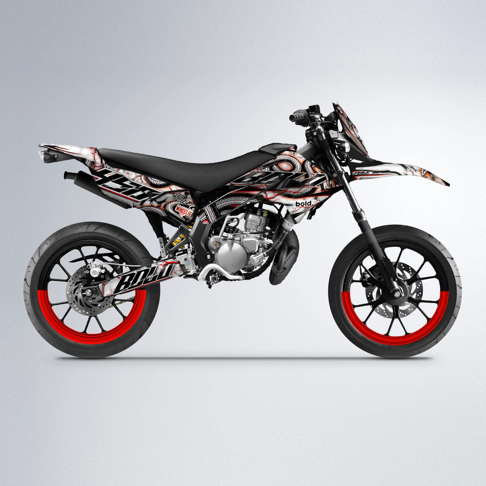 SERPENT Derbi Senda supermoto graphics kit in Red & Orange