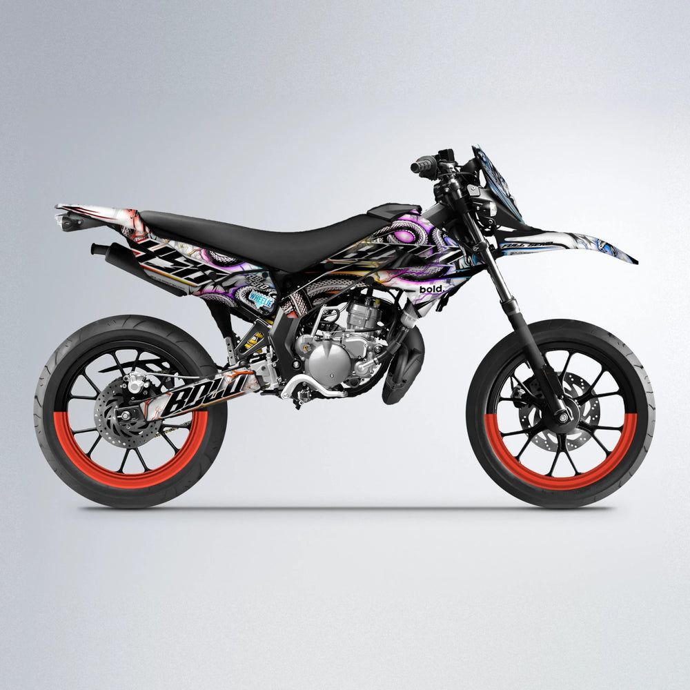 SERPENT Derbi Senda supermoto graphics kit in Sunset Fade