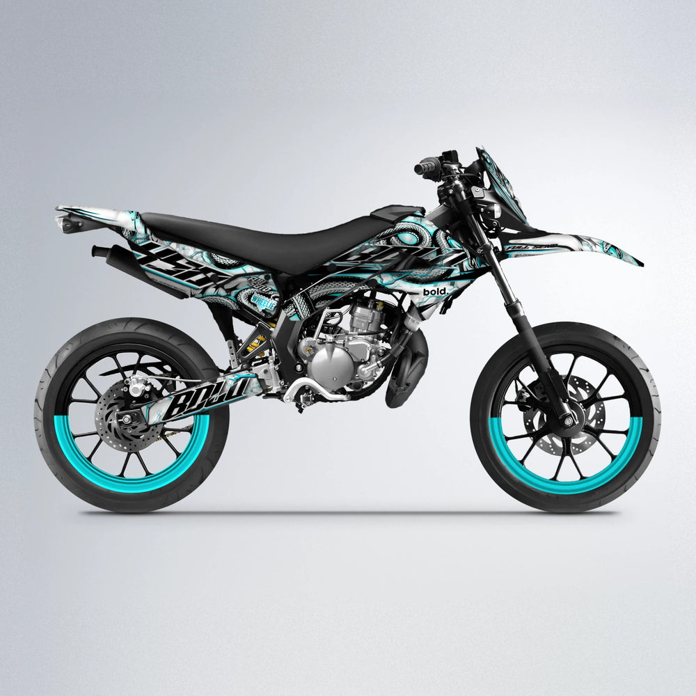 SERPENT Derbi Senda supermoto graphics kit in Teal