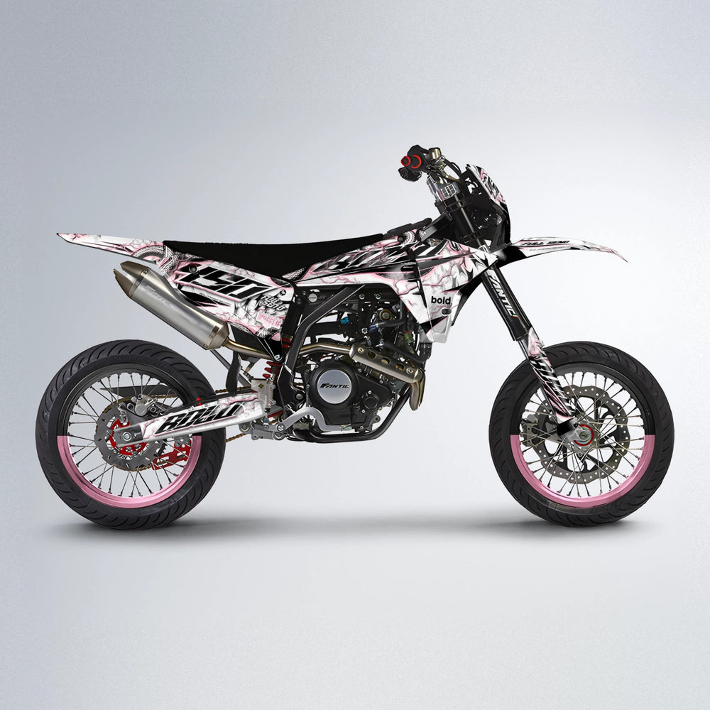 SERPENT Fantic supermoto graphics kit in Sakura Pink