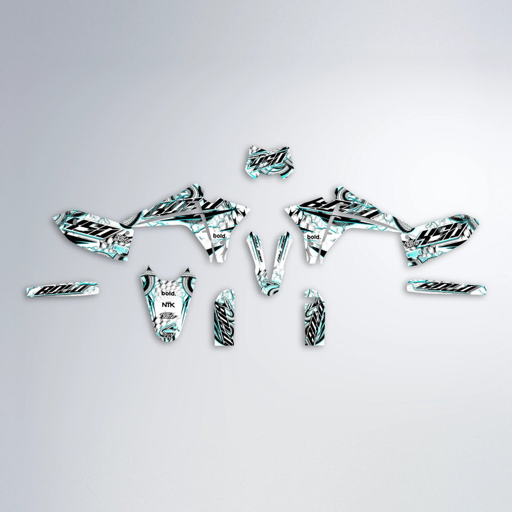 SERPENT Fantic graphics kit parts layout in Teal