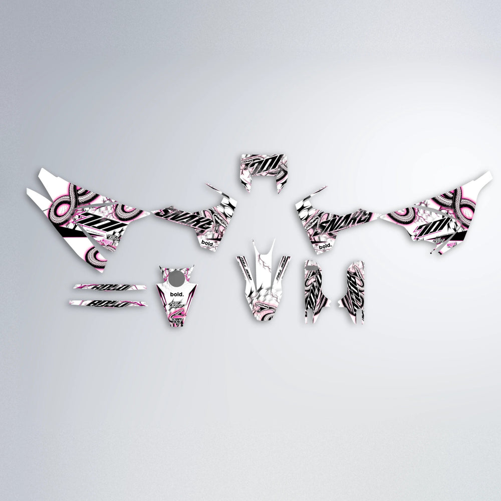 SERPENT Husqvarna 701 graphics kit parts layout in Flamingo