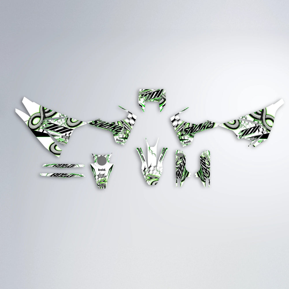 SERPENT Husqvarna 701 graphics kit parts layout in Green