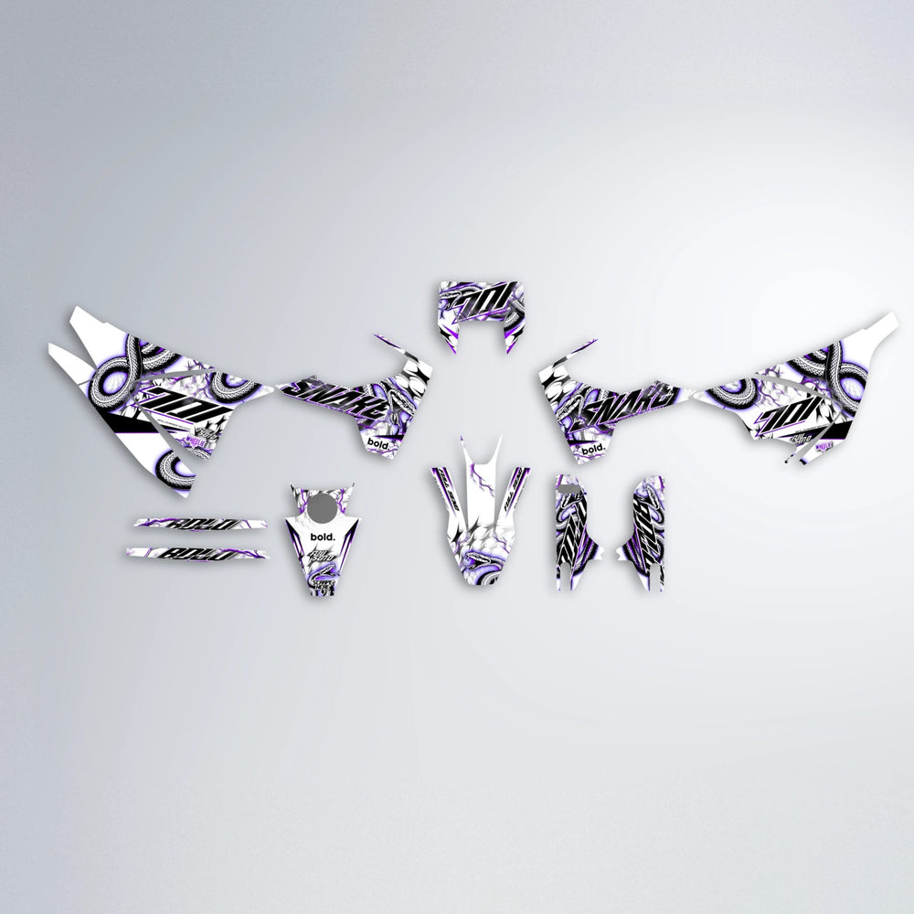 SERPENT Husqvarna 701 graphics kit parts layout in Purple