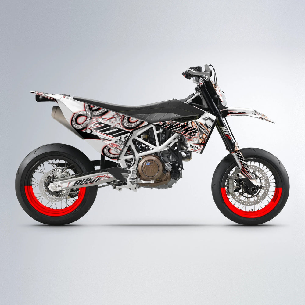SERPENT Husqvarna 701 supermoto graphics kit in Red & Orange