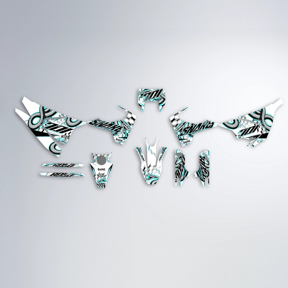 SERPENT Husqvarna 701 graphics kit parts layout in Teal